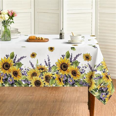 Amazon Horaldaily Spring Tablecloth Inch Square Sunflower