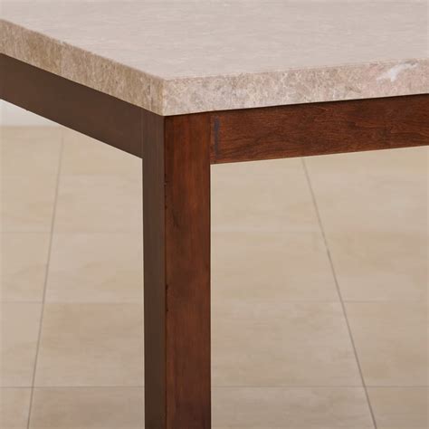 Buy Refurbished Oxville Marble Top Seater Dining Table Brown From