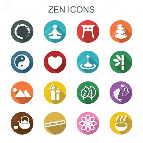 Zen Long Shadow Icons Stock Vector Image By ©tulpahn 63257175