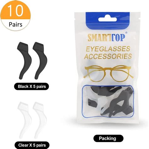 Smarttop Upgrade Eyeglass Ear Grips 2 Holes Design Glasses Holder Comfort Silicone Anti Slip