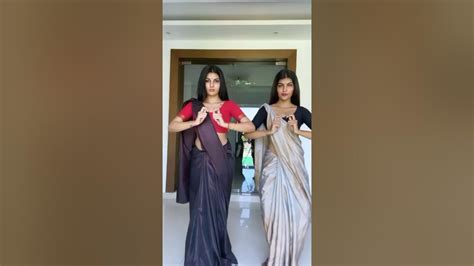 Chammak Challo White And Red Hot Girl Dancing Black And Red Saree