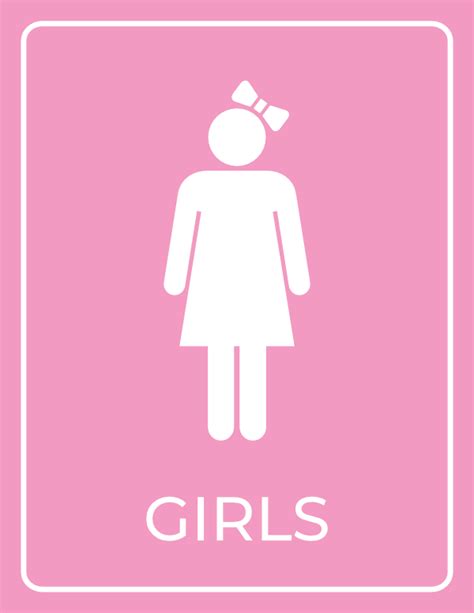 Printable Girls Restroom Sign