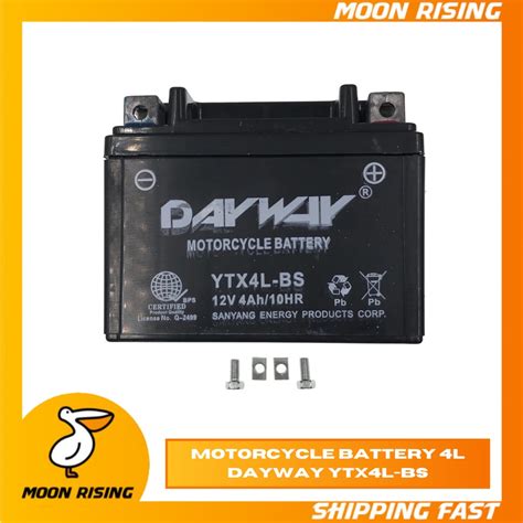 MOTORCYCLE BATTERY 4L DAYWAY YTX4L BS MOON RISING Shopee Philippines