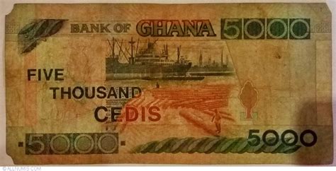 5000 Cedis 2003 4 Viii 1996 2006 Issue Ghana Banknote 10923