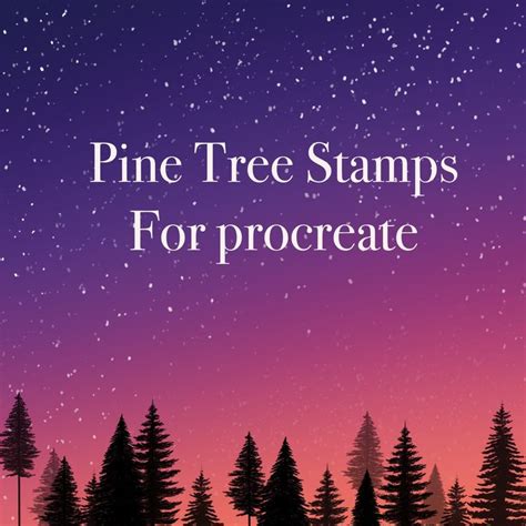 Procreate Pine Tree Stamp Brushes Digital Brushes Painting Etsy