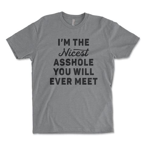 Asshole Shirt Im The Nicest Asshole You Will Ever Meet Etsy