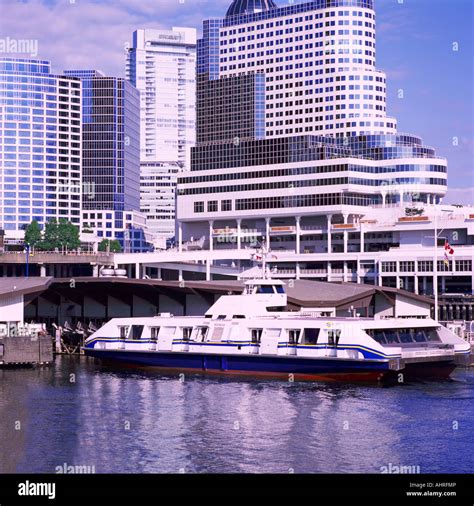 Seabus Arriving At Terminal Downtown Vancouver British Columbia Canada