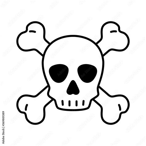 Skull Crossbones Icon Vector Halloween Logo Pirate Symbol Bone Ghost