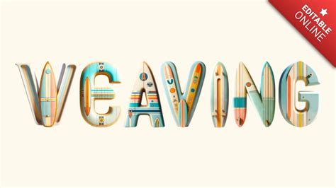 weaving surf board alphabet font text effect generator