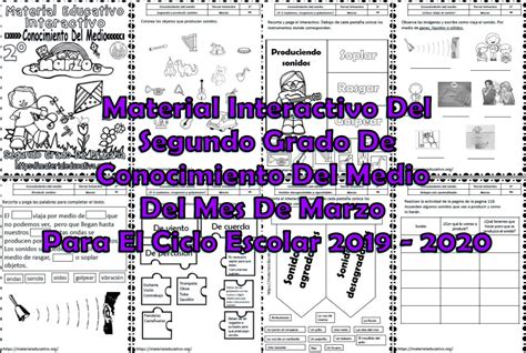 Material Interactivo Del Segundo Grado De Conocimiento Del Medio Del Mes De Marzo Para El Ciclo