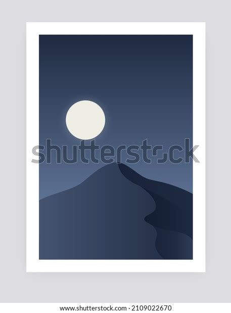 Mountain Landscape Poster Contemporary Minimalist Background Stock ...