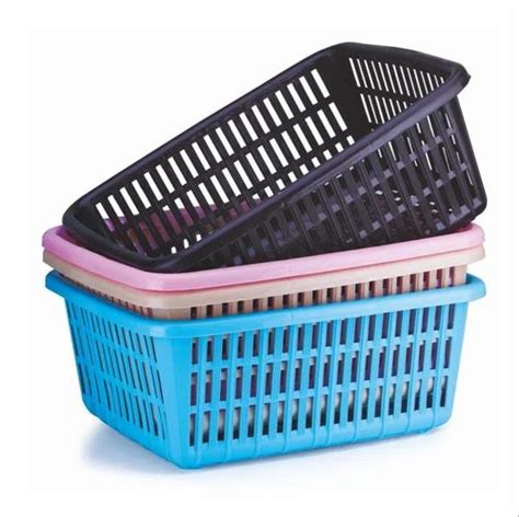 Square Multicolor Multi Purpose Plastic Basket For Home Kitchen At