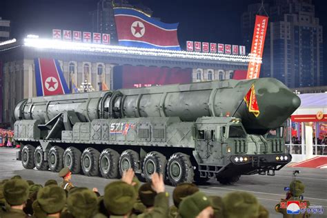 North Korea Shows Off Nuclear Arsenal At Night Time Parade Military