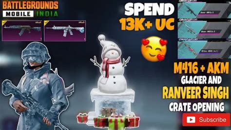 Winter Crate Opening With Ranveer Singh In Bgmi Akm And M416 Glacier