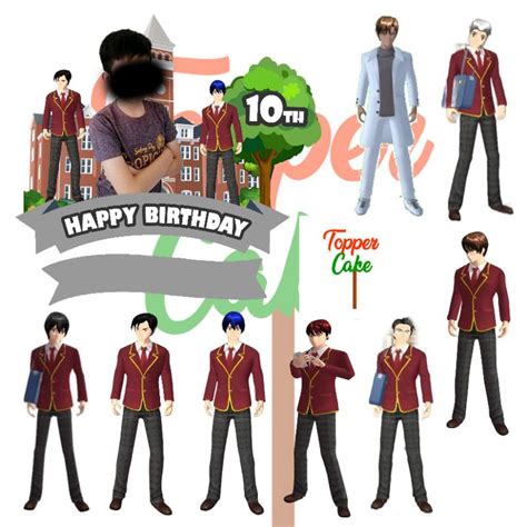 Jual Topper Cake Sakura Simulator Boy Gratis Tambah Nama Usia Dan Foto