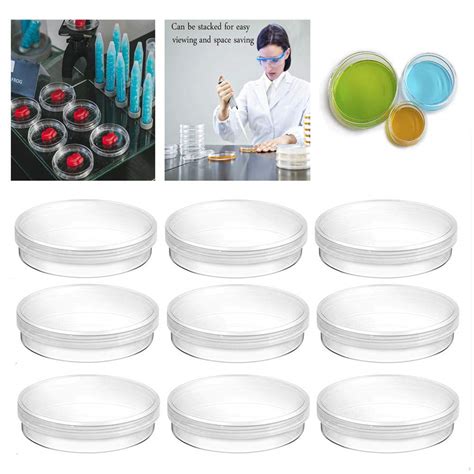 Pcs Plastic Petri Dish Sterile Bacterial Culture Dish Laboratory