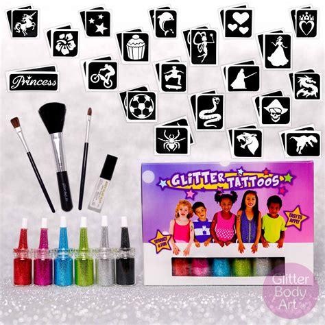 Mixed Glitter Tattoo Kit Temporary Tattoo Store