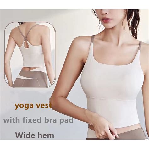 Woman Yoga High Elastic Nude Bra Yoga Vest Sports Fitness Vest Quick Drying Zumba Top Shopee
