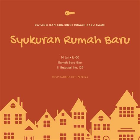 Desain Undangan Syukuran Rumah Baru Canva