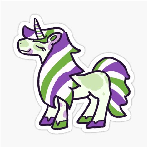 Pride Unicorn Genderqueer Sticker For Sale By Aquaspider Redbubble