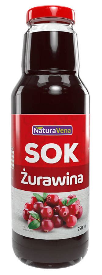 Sok z żurawiny 100 naturalny 750 ml NaturaVena Żurawina sklep