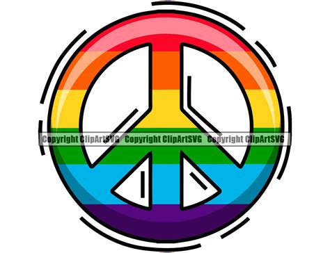 Gay Pride Peace Sign Rainbow Flag Lgbt Pride Right Homosexual Lesbian Love Art Design Element