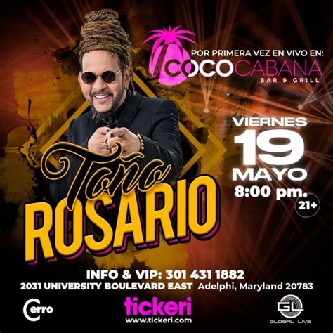 Toño Rosario En Vivo En Cococabana Celebrando El Mes De Las Madres