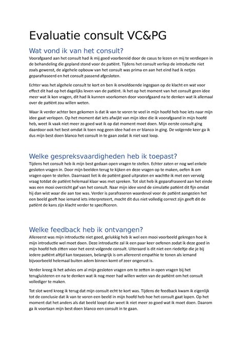 Verwerkingsopdracht Vcpg Huub Speksnijder Evaluatie Consult Vc Pg Wat