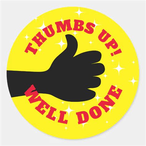 Thumbs Up Great Job Employee Recognition Stickers Zazzle