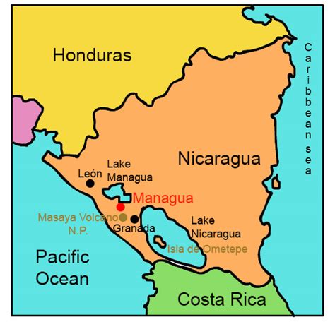 Map Of Managua Nicaragua - Lenna Nicolle