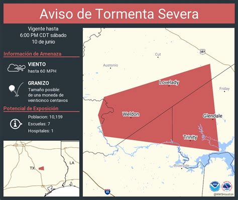 NWS Houston On Twitter Aviso De Tormenta Severa Incluye Trinity TX