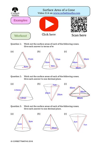 Surface Area of A Cone PDF | PDF | Area | Surface Area