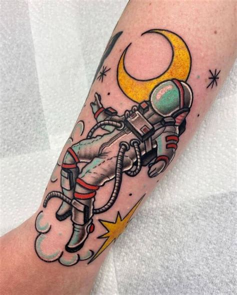 Astronaut Tattoo Traditional Style Astronaut Tattoo Traditional