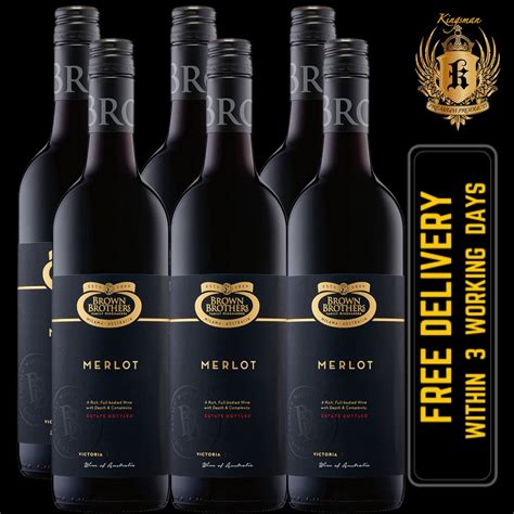 Brown Brothers Wine Estate Merlot 750ml X 6 Bundle Deal Shopee