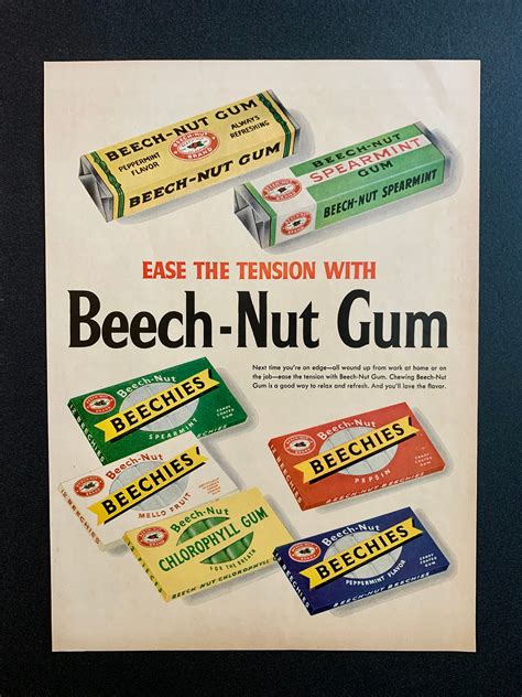 Vintage Beech Nut Gum Candy Ads 1950s And 1960s Several Etsy