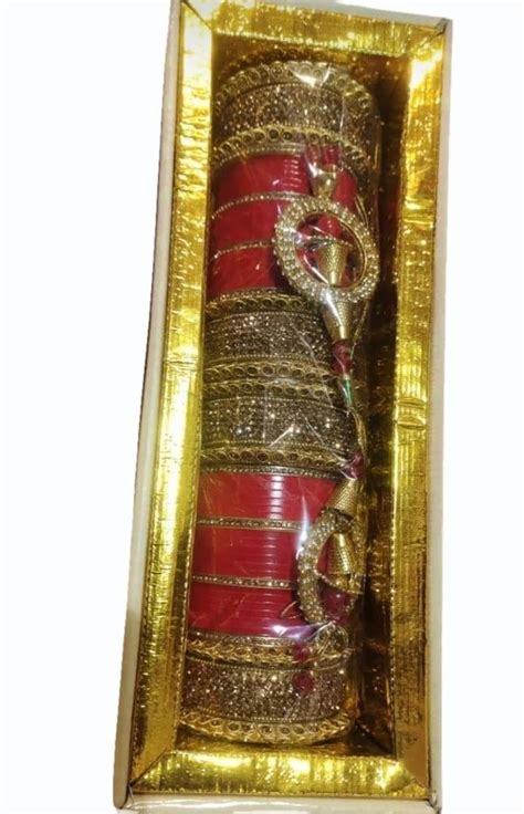 Red And Golden PVC And Glass Bridal Chura Set At Rs 700 Piece In