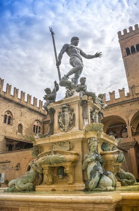 The Neptune Fountain In Piazza Del Nettuno Bologna Emilia Romagna