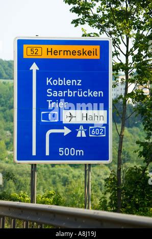 German autobahn motorway exit sign, Ausfahrt, Germany Europe Stock ...