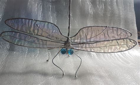 Rainbow clear dragonfly glass garden art gift – glassquirks