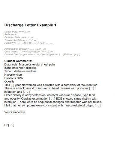 Hospital Discharge Letter 9 Examples Format Pdf