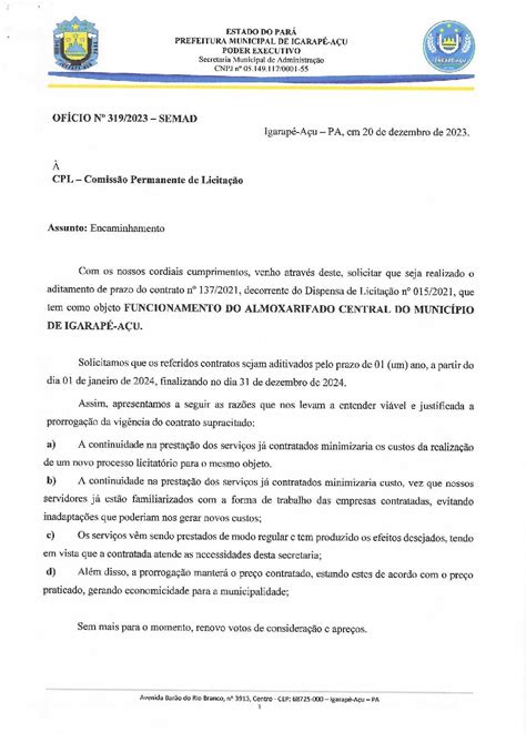 18 JUSTIFICATIVA 3º Termo Aditivo do Contrato n137 2021 Prefeitura