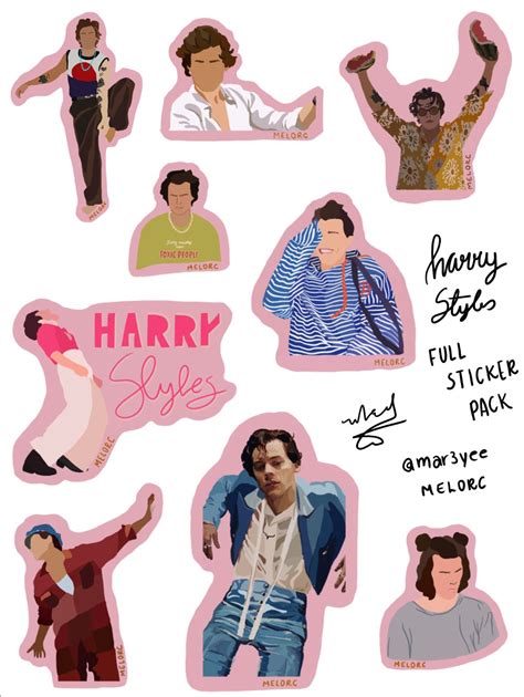 Full Pack Harry Styles Stickers Harry Styles Drawing Harry Styles Harry Styles Wallpaper