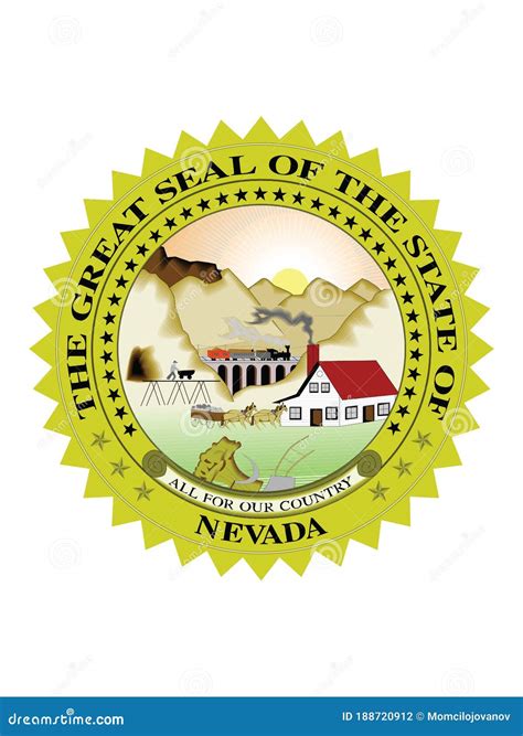 Great Seal of Nevada the Silver State Stock Vector - Illustration of ...