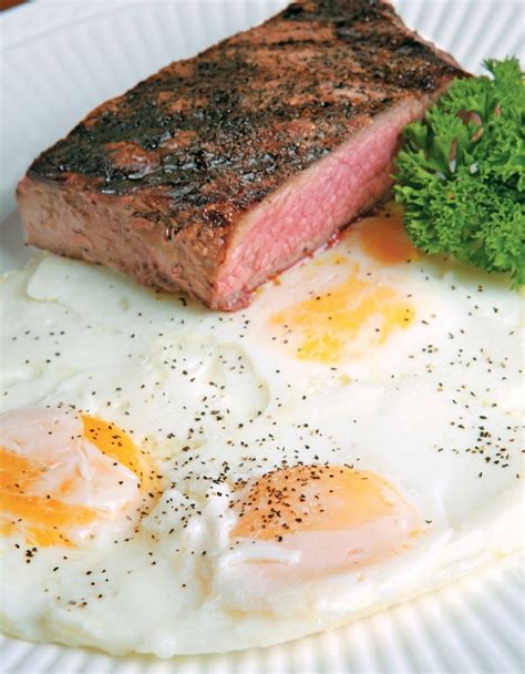 Sunny Up Eggs With Steak Prepared Food Photos Inc