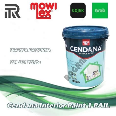 Jual Cendana Cat Tembok Interior Mowilex Pail Kg Putih White Vm