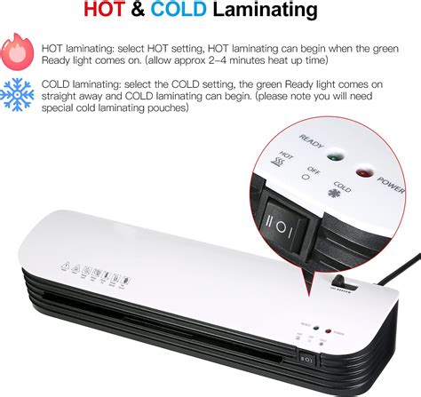 Cornesty Laminator Machine Set A4 Size Hot And Cold Lamination 2 Roller System With 20