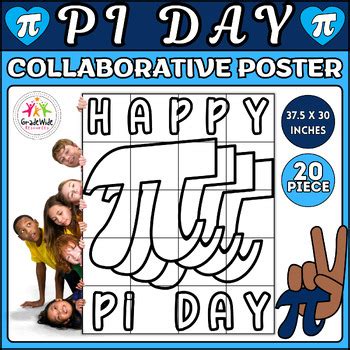 Pi Day Collaborative Coloring Poster Bulletin Board DIY Craft Math