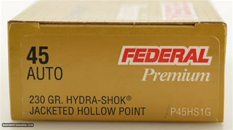 Hydra Shok Federal 45 ACP 230 Grain Jacketed Hollow Point Ammo 50 Rds