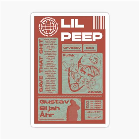 Pegatina «lil Peep De Tumfei Redbubble