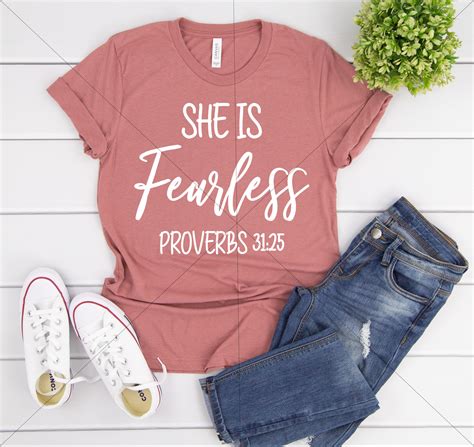 She Is Fearless Svg Proverbs 31 25 Svg She Is Strong Svg Etsy